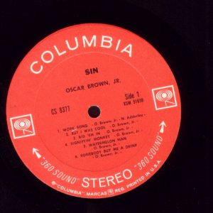 Oscar Brown Jr. ” Sin & Soul ” Columbia Lp Vg+