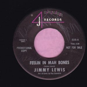 Jimmy Lewis ” Feelin In Mah Bones ” 4 J Records Demo Vg+
