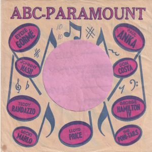 ABC Paramount Various Artists U.S.A. Company Sleeve 1959 – 1960