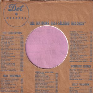 Dot Records U.S.A. Circular Logo Re-Designed Company Sleeve 1955 – 1956
