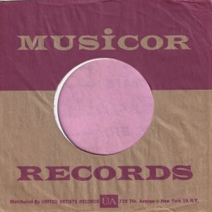Musicor Records Purple U.S.A. Company Sleeve 1960 – 1964