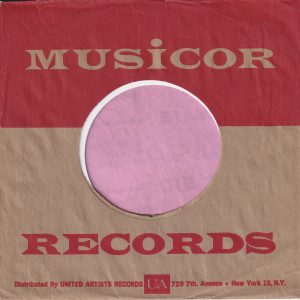 Musicor Records Red U.S.A. Company Sleeve 1960 – 1964