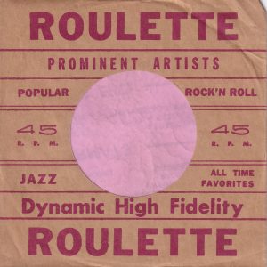 Roulette U.S.A. Company Sleeve 1957 – 1958