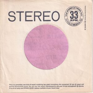 Columbia Stereo Seven U.S.A. White Paper With Black Text On Both Sides Company Sleeve