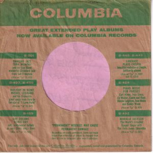 Columbia U.S.A. Company Sleeve Late 1955