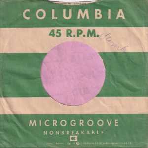 Columbia Wide Notch , Black Inside Print ” Cohees Envelope Company Inc. SLEEVELOPE – Cohoes, N.Y. ” , Reg. details start under ” NON ”  U.S.A. Company Sleeve 1950 – 1954