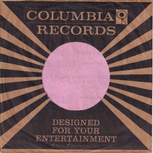Columbia U.S.A. Solid Black , No Border Company Sleeve 1957 – 1959