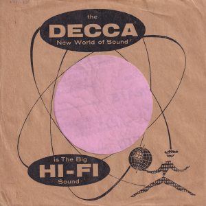 Decca Records U.S.A. Company Sleeve 1958 – 1959