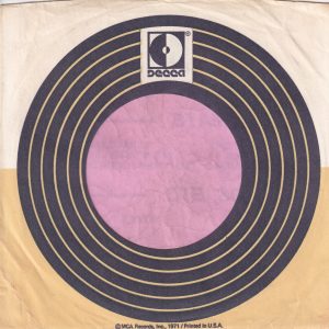 Decca U.S.A. Company Sleeve 1971
