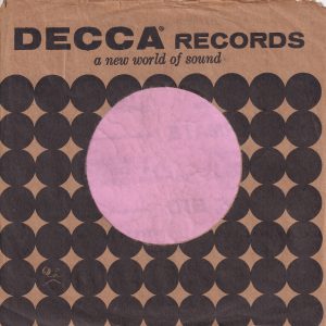 Decca Records U.S.A. Brown Company Sleeve 1962