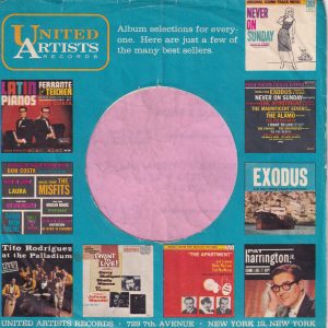 United Artists Records U.S.A. With Coloured Lp Thumbnails Company Sleeve 1961 – 1964