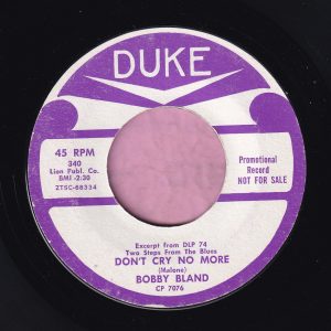 Bobby Bland ” Don’t Cry No More ” Duke Demo Vg+