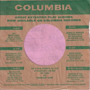Columbia U.S.A. Company Sleeve Mid To Late 1955