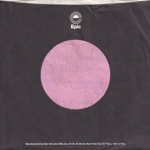 Epic U.S.A. Black Details Printed On Front Company Sleeve 1973 – 1979