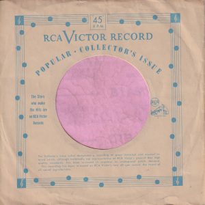 RCA Victor U.S.A. Collector’s Issue Series Company Sleeve Early 1950’s