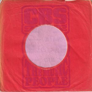 CBS Records U.K. Purple on Orange Print Company Sleeve 1971 – 1972