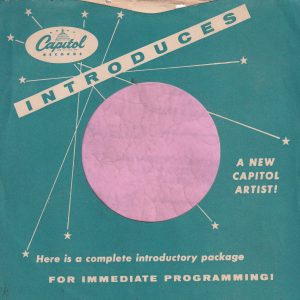 Capitol Records U.S.A. Introduces , Sleeve Used For D.J. Copies Company Sleeve Around 1958