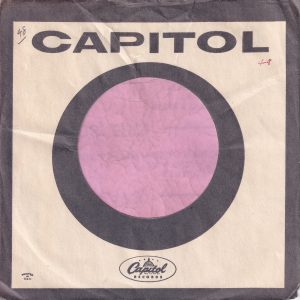 Capitol Records U.S.A. Printed In USA In Oval Shape In Three Lines Company Sleeve 1962 -1967