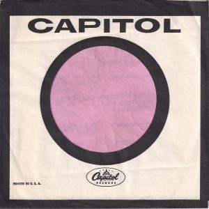 Capitol Records U.S.A. Printed In USA In Upper Case In One Line Company Sleeve 1962 -1967