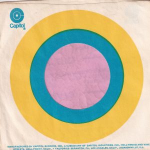 Capitol Records U.S.A. Blue And Yellow Target Design , Logo Top Corner , Circles Centred , Address And Factory Details Printed In Two Lines Company Sleeve 1969 – 1972