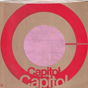 Capitol Records U.S.A. Red On Brown Printed In USA Details On Front Design Same Size Both Sides Company Sleeve 1972 – 1978