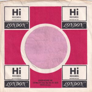 Hi Records Distributed By London U.S.A. With Address Details In Black Print Company Sleeve