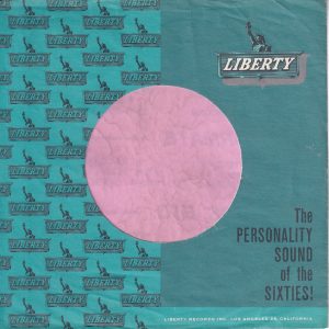 Liberty Records U.S.A. Black Print Cut Straight Company Sleeve 1961 -1965