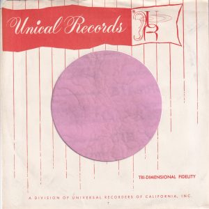 Unical Records U.S.A. Company Sleeve 1960