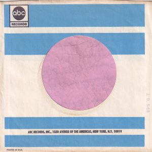 ABC Records U.S.A. With J.D. 5-68 Printed On Back Right Side Company Sleeve 1968 – 1973