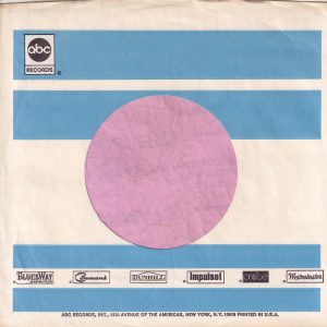 ABC Records Bluesway Command Dunhill Impulse Probe Westminister U.S.A. With Registration Mark Company Sleeve 1968 – 1973