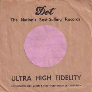 Dot U.S.A. Black Print On Brown Paper With Registration Mark Company Sleeve 1956 – 1960