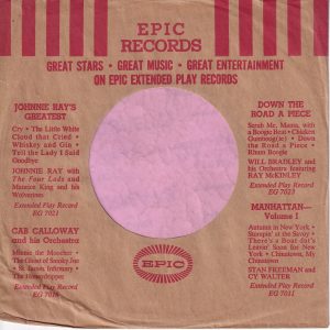 Epic Records U.S.A. Company Sleeve 1953