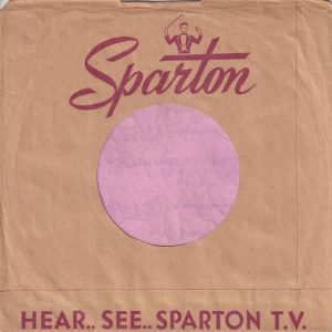 Sparton Canadian Purple Print On Brown Paper Company Sleeve