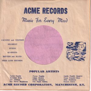 Acme Records U.S.A. Company Sleeve 1956 – 1959