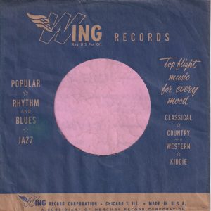 Wing Records U.S.A. Blue Print On Brown Paper Company Sleeve 1955 – 1956