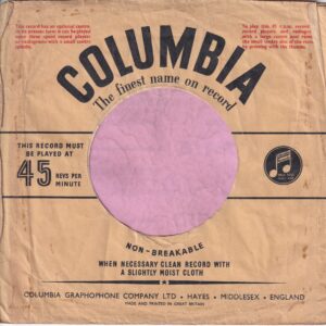 Columbia U.K. Optional Details Printed In Red Company Sleeve 1953 – 1956
