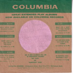 Columbia U.S.A. Company Sleeve Early 1955