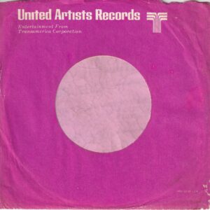 United Artists Records U.S.A. Faint Printed In The Usa Company Sleeve 1968 – 1970