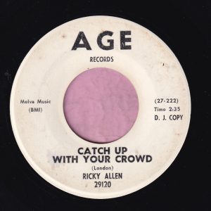 Ricky Allen ” Catch Up With Your Crowd ” Age Records Demo Vg+