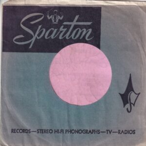 Sparton Records Canadian Company Sleeve Black Print On Blue
