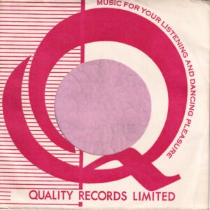 Quality Records Canadian Red And White Company Sleeve