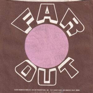 Far Out Productions Inc. U.S.A. Brown And White Print Company Sleeve 1971 – 1978