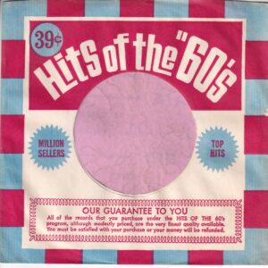 Hit Records U.S.A. Hit’s Of The 60’s Red And Blue Print Company Sleeve 1960’s