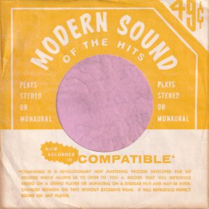 Hit Records U.S.A. Modern Sound Yellow And White Print Company Sleeve 1963 – 1965