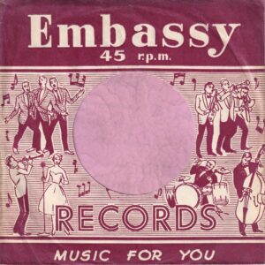Embassy U.K. Burgundy Print Company Sleeve 1957 – 1961