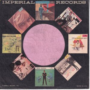 Imperial Records U.S.A. Lp Thumbnails 60 – 61 Cut Straight With A Notch Company Sleeve 1961 – 1963