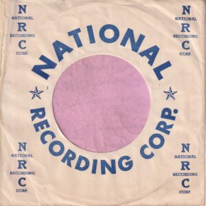 NRC National Recording Corp U.S.A. Company Sleeve 1958 – 1961
