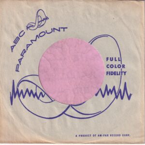 ABC Paramount U.S.A. Purple Print Curved Top Inside Glued Company Sleeve 1955 – 1958
