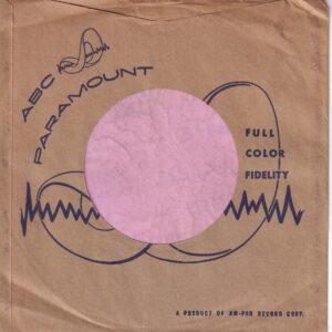 ABC Paramount U.S.A. Purple Print Cut Straight With Notch On Back Company Sleeve 1955 – 1958