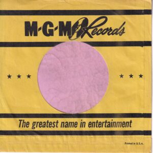 MGM Records U.S.A. Yellow Paper Narrower Space Between Bars On The Bottom Cut Straight With Notch Company Sleeve 1955 – 1962